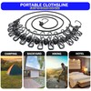 Portable Clothesline with 12 Clothespins, [2 Pack] Gvtech Windproof Travel