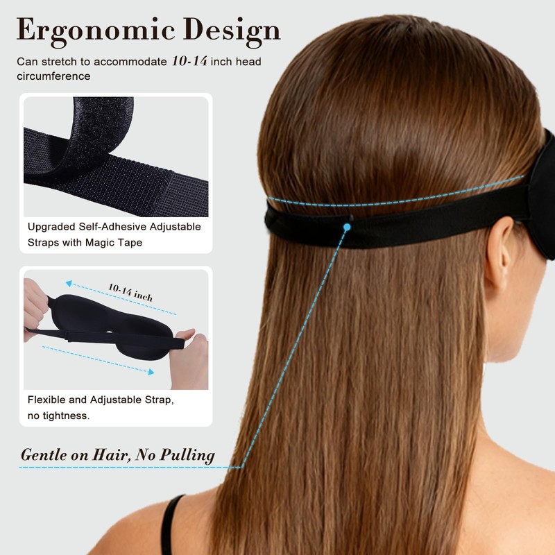 PrettyCare 3D Sleep Mask 2 Pack,Eye Mask for Side Sleeper