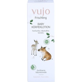 vujo Frischling Organic Baby Body Lotion Without Fragrances Without Alcohol Certified Natural Cosmetics 200 ml