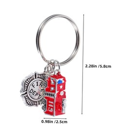 SAFIGLE 2pcs Fire Truck Keychain Pendants Metal Firefighter Key Ring Charm for Men Versatile Fireman Key Holder for Backpack Handbag Decor Firefighter Party Favors