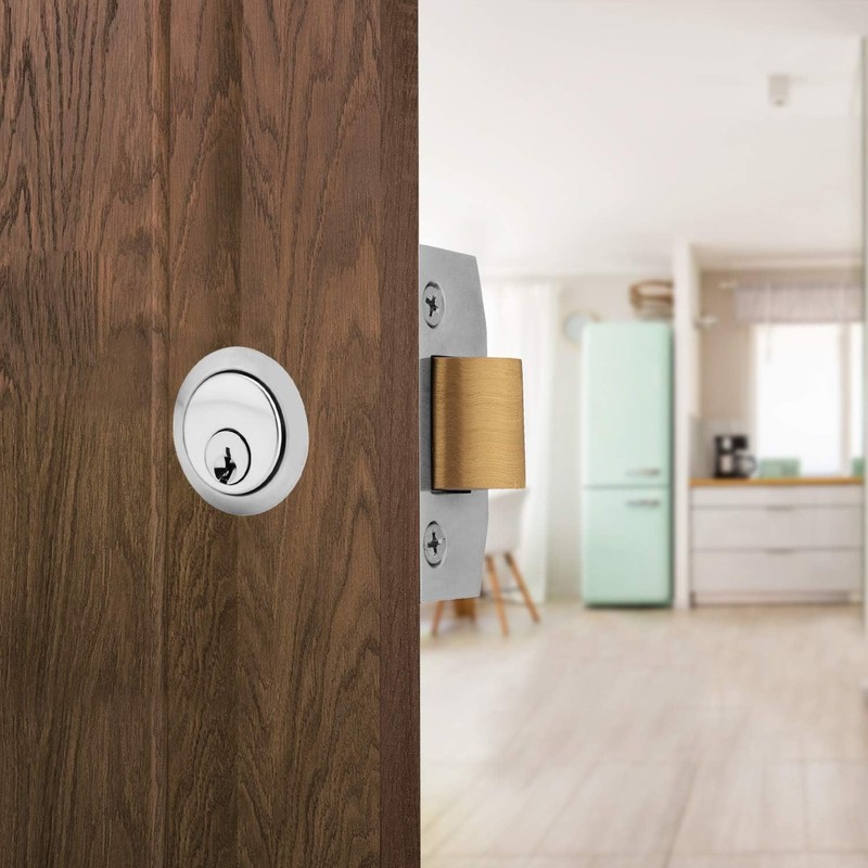 Narrow Deadlocking Night Latch 40mm, Complete with Rim Cylinder and