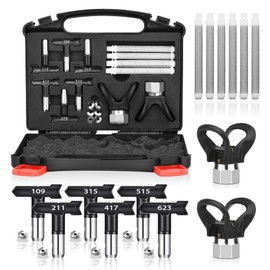 14Pcs Airless Paint Sprayer Tips, Tip Guard, Airless Spray Gun Filter and Tips Storage Box(109,211,315,415,517,623)