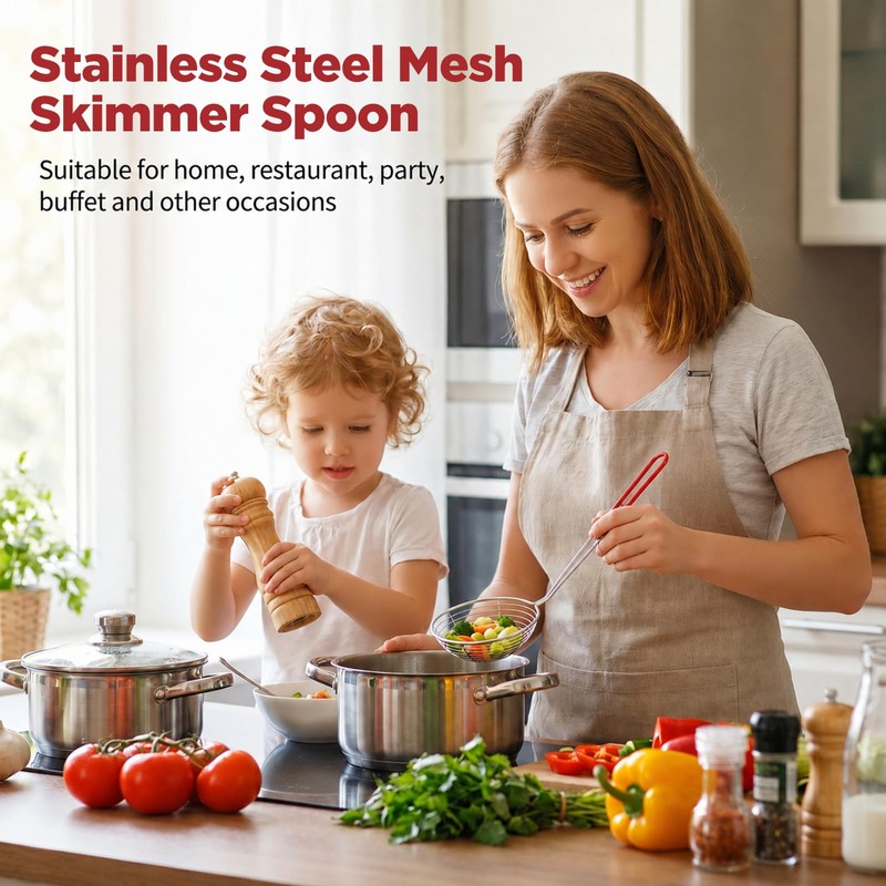 2Pcs Stainless Steel Hot Pot Strainer Spoons Boba Scoop with
