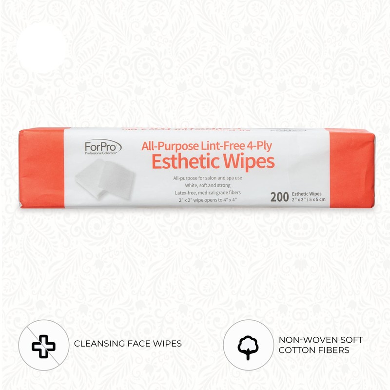 ForPro Professional Collection All-Purpose Lint-Free 4-Ply Esthetic Wipes, for Salon