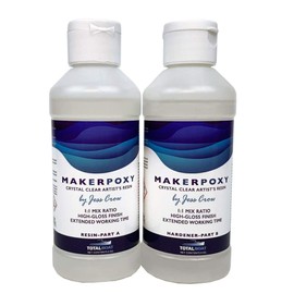 TotalBoat MakerPoxy Crystal Clear Artist's Resin by Jess Crow | Two Part Epoxy Kit for Resin Art | Use with Color Pigments & Tints | Includes Supplies | Long Working Time & UV-Resistant (Pint Kit)