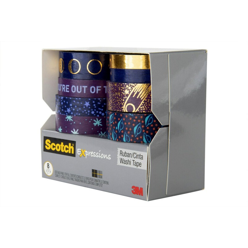 Scotch Expressions Washi Tap, 8 Rolls, Assorted Sizes, Great for