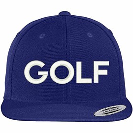 Trendy Apparel Shop Golf Embroidered Flat Bill Snapback Ball Cap - Royal