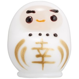 かわいい 手作り ガラス細工 幸せだるま(白) CYK494