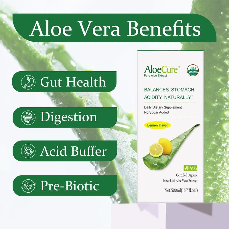 AloeCure Organic Aloe Vera Juice Lemon Flavor – 500ml |