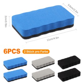 OioTuyi Set of 6 Magnetic Whiteboard Sponge, Effective Cleaning and Drying, Ideal for Blackboard Sponges, Whiteboard Accessories for Home, Office and School