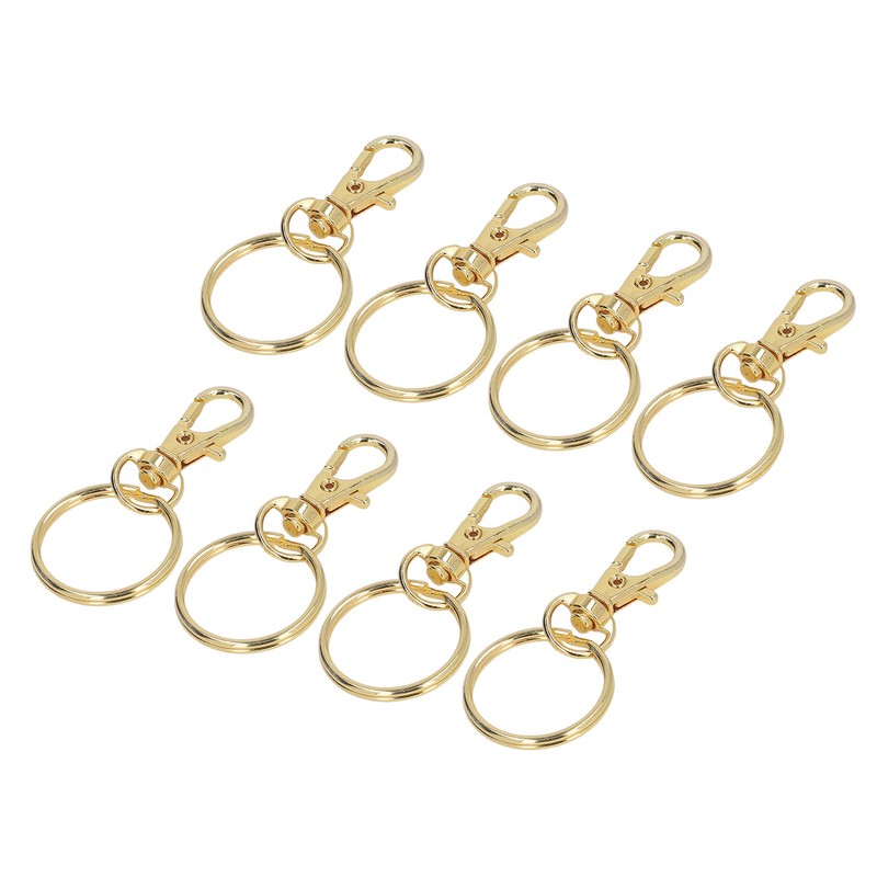 100PCS Gold Lobster Claw Clasp with Key Rings Rustproof Metal