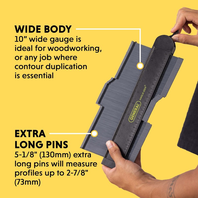 General Tools Locking Contour Gauge #834X with Extra Long Pins,