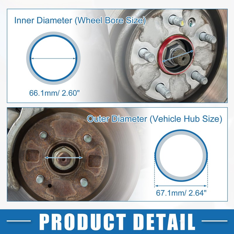 A ABSOPRO Car Hub Centric Rings OD 67.1mm to ID
