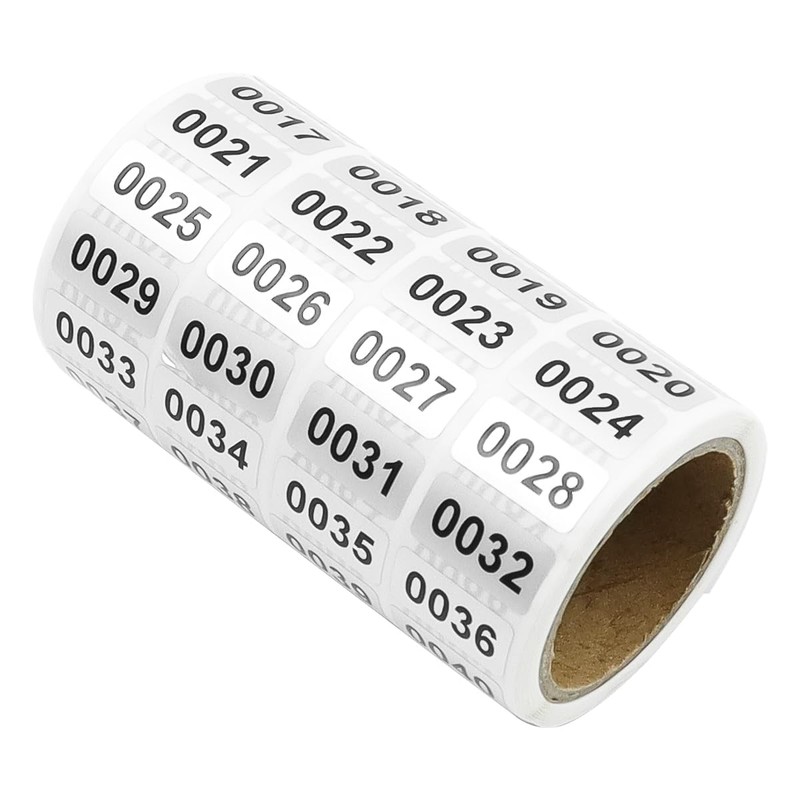 Namvo Number Label Stickers 0001-2000 Waterproof Inventory Management Labels