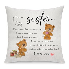 Mom Throw Pillow Cover - Mother's Day Gift from Daughter Son - Thanks Appreciation for Mother from Children Birthday (Sister)