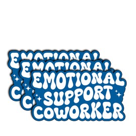 (3Pcs) Emotional Support Coworker Sticker - Funny Office Sticker, Motivational Gifts for Colleagues, Work Humor Decal for Laptops, Water Bottles & More
