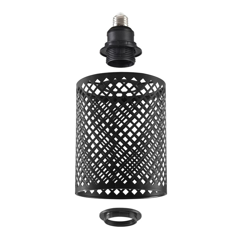 WOERFU E26 to E26 Edison Light Fixture Vintage Black Metal