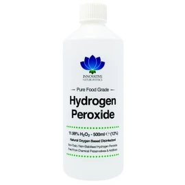Innovative Naturopathics Food Grade Hydrogen Peroxide - Purest Grade 12% (<11.99%) - 500ml - Non Stabilised - Contains Zero Additives - 40 Vols