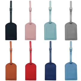 TRKETK Pack of 8 Luggage Tags Waterproof PU Leather Luggage Tag Suitcase Tag with Address Label Luggage Tag for Travel Bag Suitcase Traveler Businessman Suitcase Tag Air Travel