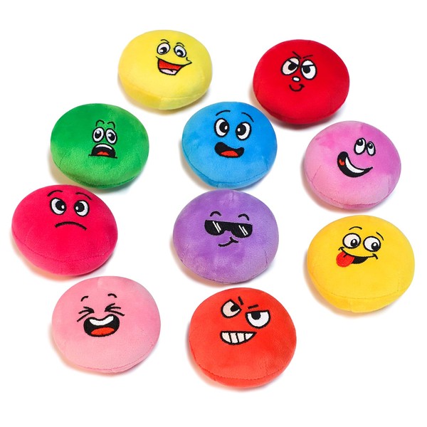 TONGKTAI Dog Toys Squeaky, 3' Soft Plush Stuff Funny Ball