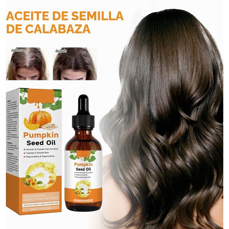 Aceite Capilar de Semillas de Calabaza, Nutre Suavemente, Deja un