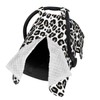 9CH Car Seat Canopy for Babies, Peekaboo Opening Minky Car seat Cover for Baby Mom Nursing Breastfeeding Covers, Minky Blanket for Infant Toddler (Leopard)