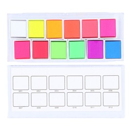 Neon Watercolor Paint Set 12 Colors Fluorescent Solid Art Supplies with Storage Box