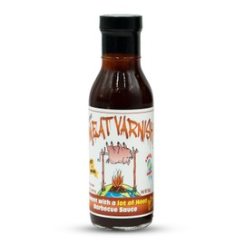 Lem’s Meat Varnish Hot BBQ Marinade – Spicy BBQ Sauce for Meat, Chicken, and More – Gluten Free Spicy BBQ Sauce – Best for Grilling, Smoking & Marinating – 15 oz Bottle