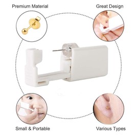 6 Pcs Ear Piercing Gun,Safety Portable Household Ear Piercing Kit,Disposable Ear Nail Gun Unit Tool-Gold Peas