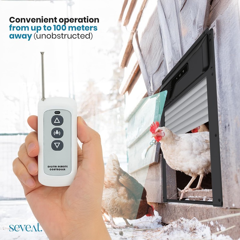 Seveat Automatic Chicken Coop Door with HD Camera, Solar Powered