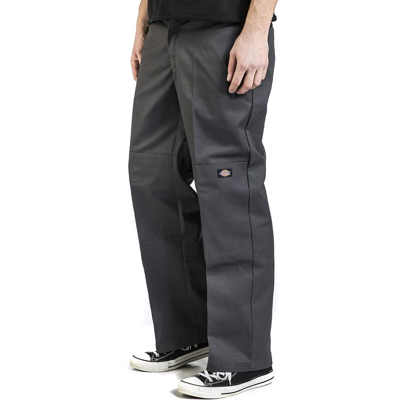 Loose Fit Double Knee Work Pants. Charcoal, 32 34