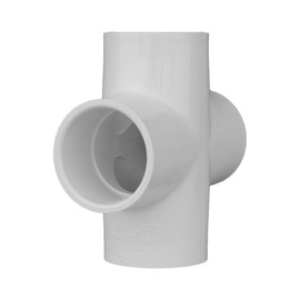 Charlotte Pipe 1-1/2" Cross Pipe Fitting - (Socket x Socket x Socket x Socket) Schedule 40 PVC Pressure Durable, Easy to Install, and High Tensile for Home or Industrial Use (Single Unit)