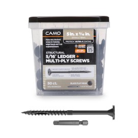 CAMO 5/16" Ledger + Multi-Ply Flat Head Structural Screw - 5" x 5/16" - 50 ct