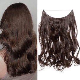 Secret Headband Wire in Natural Hair Extensions, Elastic Band, Hairpieces, Ombre, for Women, 40 cm, Wavy - Medium Brown