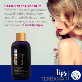 Shampoo Matizador Para Cabello Terramar By Gaero Shop | Rubios | Luces | Con Extracto de Argán Y Trigo | 250 ml