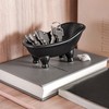 1piece 5.6" Black Ceramic Mini Bathtub Soap Dish Small Planter