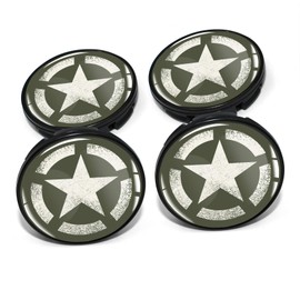 4 x Hub Caps, 60 mm Diameter, Wheel Centre Caps, Rim Sticker, Gel Emblem Doming for Car Rims, Tuning Accessories, Wheel Hub Caps DM006 (No. 11 Star, Hub Cover Set)