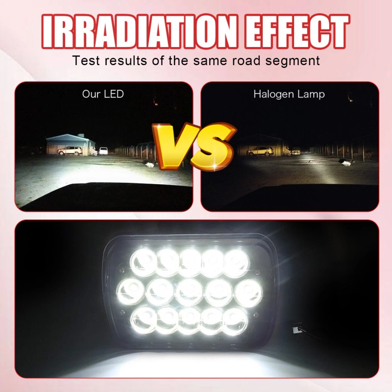 locknight Pair 7x6" 5x7 LED Headlights For Chevy Express Cargo