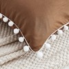 Brown Pom Poms Pillowcases, Standard Queen Size Pillow Cases Set