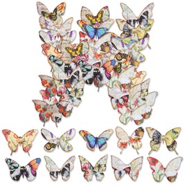 45PCS Vintage Butterfly Stickers,Special Shaped Beautiful Butterfly Collection Stickers for Scrapbooking, DIY Crafts, Laptops, Junk Journal, Gifts for Adult, Child