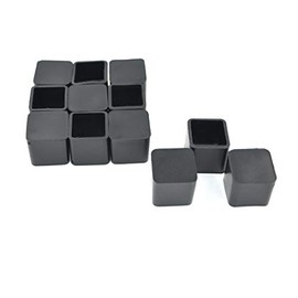 SpzcdZa 4/5 Inch Rubber Square Feet Furniture Table Chair Leg Foot Cover Caps Chair Leg Floor Protectors, Prevent Scratches, Wood Floor Protector 12pcs 4/5" x 4/5" Black