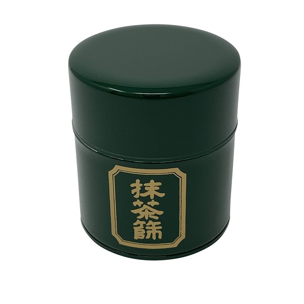 Medtor King - Contenitore per tè giapponese Matcha con setaccio integrato Matcha in acciaio inox, riutilizzabile, ecologico, verde metallizzato e oro, prodotto in Giappone