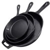 Simple Chef Cast Iron Skillet 3-Piece Set - 12", 10",