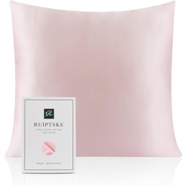 Oeko-Tex® Certified Silk Pillowcase for 100% Silk, 22 Momme Pillowcase for Hair and Skin, Anti-Aging, Anti-Dust Mite (40 x 40 cm, Pink)