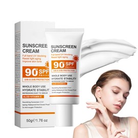 Soleneva Sonnencreme Gesicht LSF 90 Feuchtigkeitsspendende Gesichtssonnencreme mit SPF 90, Ölfreie & Mattierende Sonnenschutz mit LSF 90, Langanhaltender UV-Schutz für Gesicht, Sunscreen für Damen