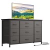 Jojoka Chest of 10 Drawers for 55'' TV Stand Dresser