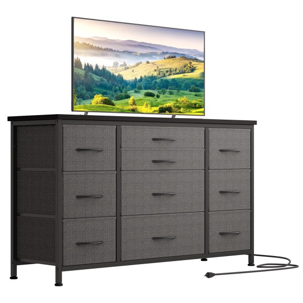 Jojoka Chest of 10 Drawers for 55'' TV Stand Dresser