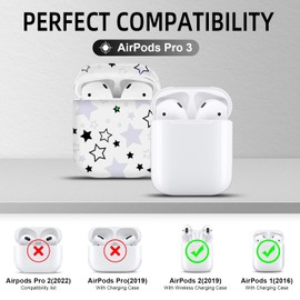 Youtec Compatible with Airpods 2nd Generation Case with Star Lanyard,Cute Charms Star Pattern Design Clear Soft Protective Cover for Women Men Soft TPU Shockproof Protective Cover for Airpods 2&1