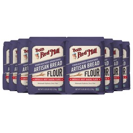 Bob's Red Mill Artisan Bread Flour, 5lb (Pack of 8) - Vegan, Kosher, Unbleached, Unbromated