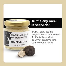 Truffletopia | Mayonnaise with Summer Truffle | Real Italian Truffles in a Rich, Smooth, Creamy Mayo to add to Dips, Casseroles, Slaw, Sandwiches, Burgers | non-GMO and Gluten Free | 2.8 Oz (Pack of 2)